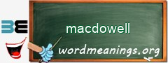 WordMeaning blackboard for macdowell
